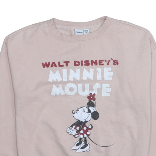 Disney Minnie Mouse Women's Beige Pullover Sweatshirt Size S