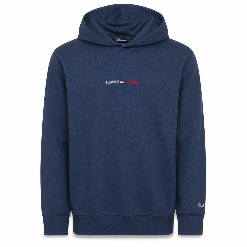 Tommy Jeans Men’s Blue Pullover Hoodie M Embroidered Logo