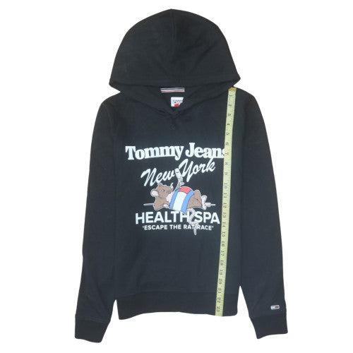 Tommy Jeans Men's Black Pullover Hoodie Size S Graphic Print Logo