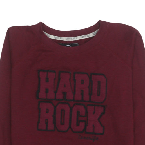 Hard Rock Cafe Men’s Red Crew Neck Pullover Sweatshirt Size L