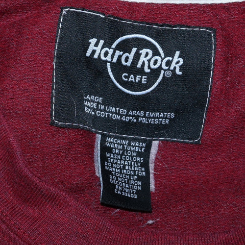 Hard Rock Cafe Men’s Red Crew Neck Pullover Sweatshirt Size L