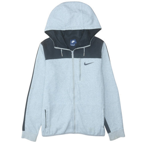 Nike Men Grey Full Zip Hoodie Size S Regular Fit Cotton Blend