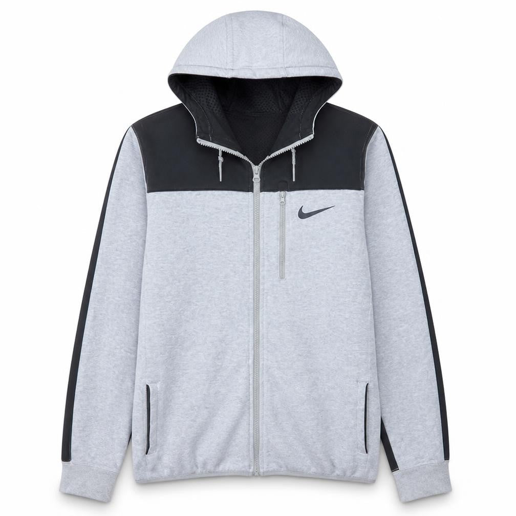 Nike Men Grey Full Zip Hoodie Size S Regular Fit Cotton Blend