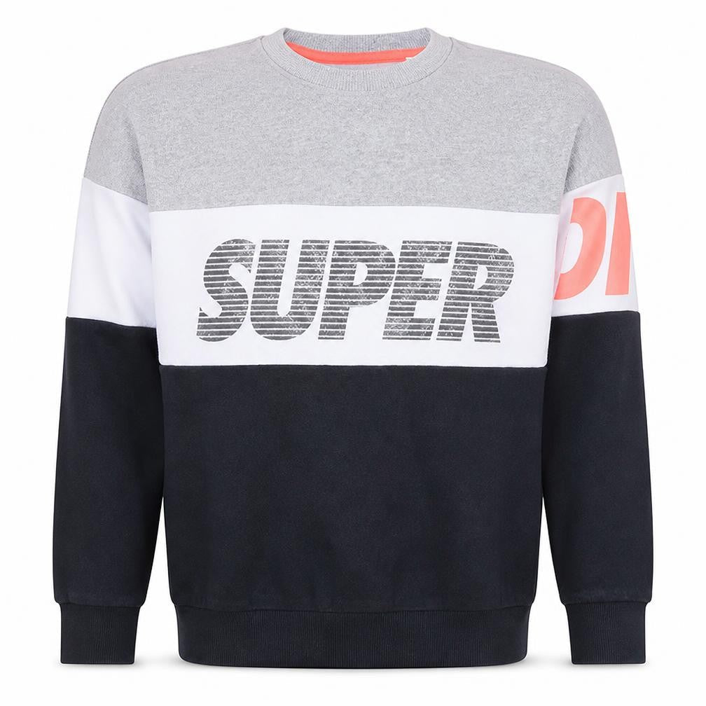 Superdry Men's Grey Crew Neck Graphic Pullover Sweatshirt XS