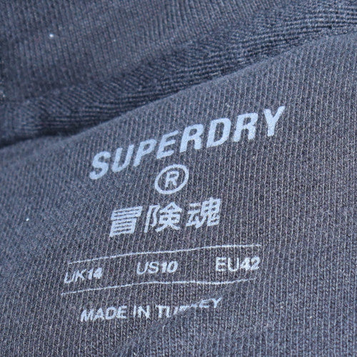 Superdry Mens Black Pullover Hoodie L Hooded Sports Sweatshirt