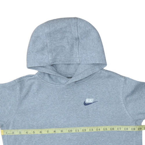 Nike Boys Grey XL Fleece Pullover Hoodie with Logo and Kangaroo Pocket