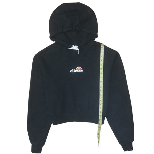 Ellesse Womens Black Cropped Pullover Hoodie Size 14