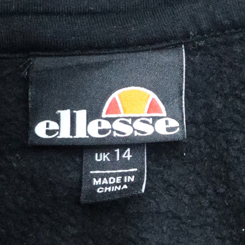 Ellesse Womens Black Cropped Pullover Hoodie Size 14
