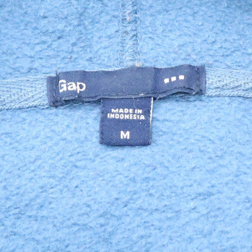 GAP Men's Blue Pullover Hoodie Medium Embroidered Logo Fleece