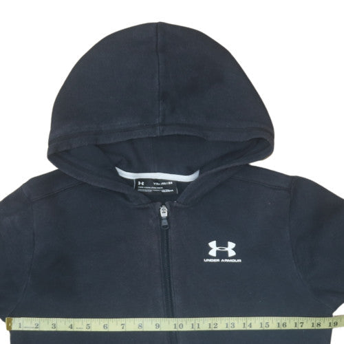 Under Armour Boys Black Full Zip Hoodie YXL 158-170cm ColdGear Fleece