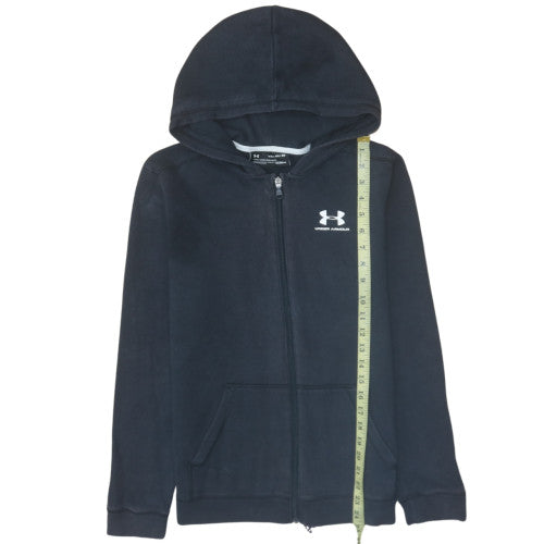 Under Armour Boys Black Full Zip Hoodie YXL 158-170cm ColdGear Fleece