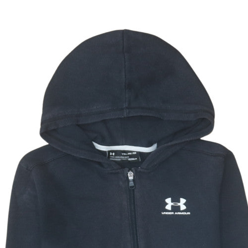 Under Armour Boys Black Full Zip Hoodie YXL 158-170cm ColdGear Fleece
