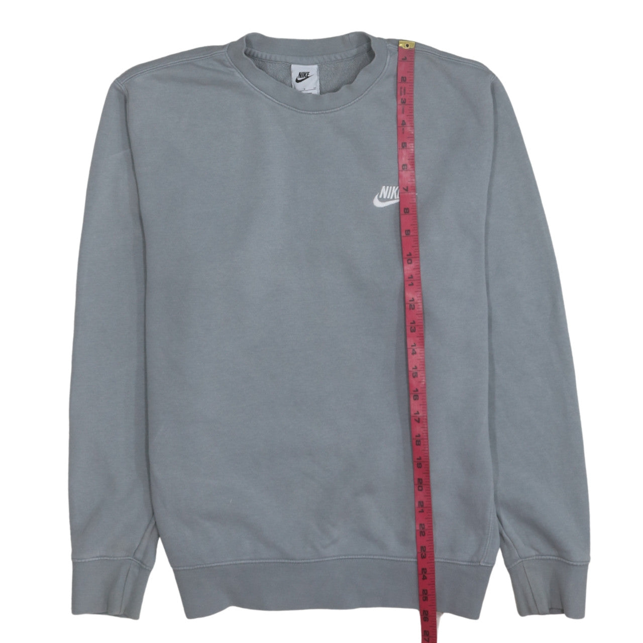 Nike Women’s Grey Small Pullover Sweatshirt Crew Neck Logo Cotton Blend