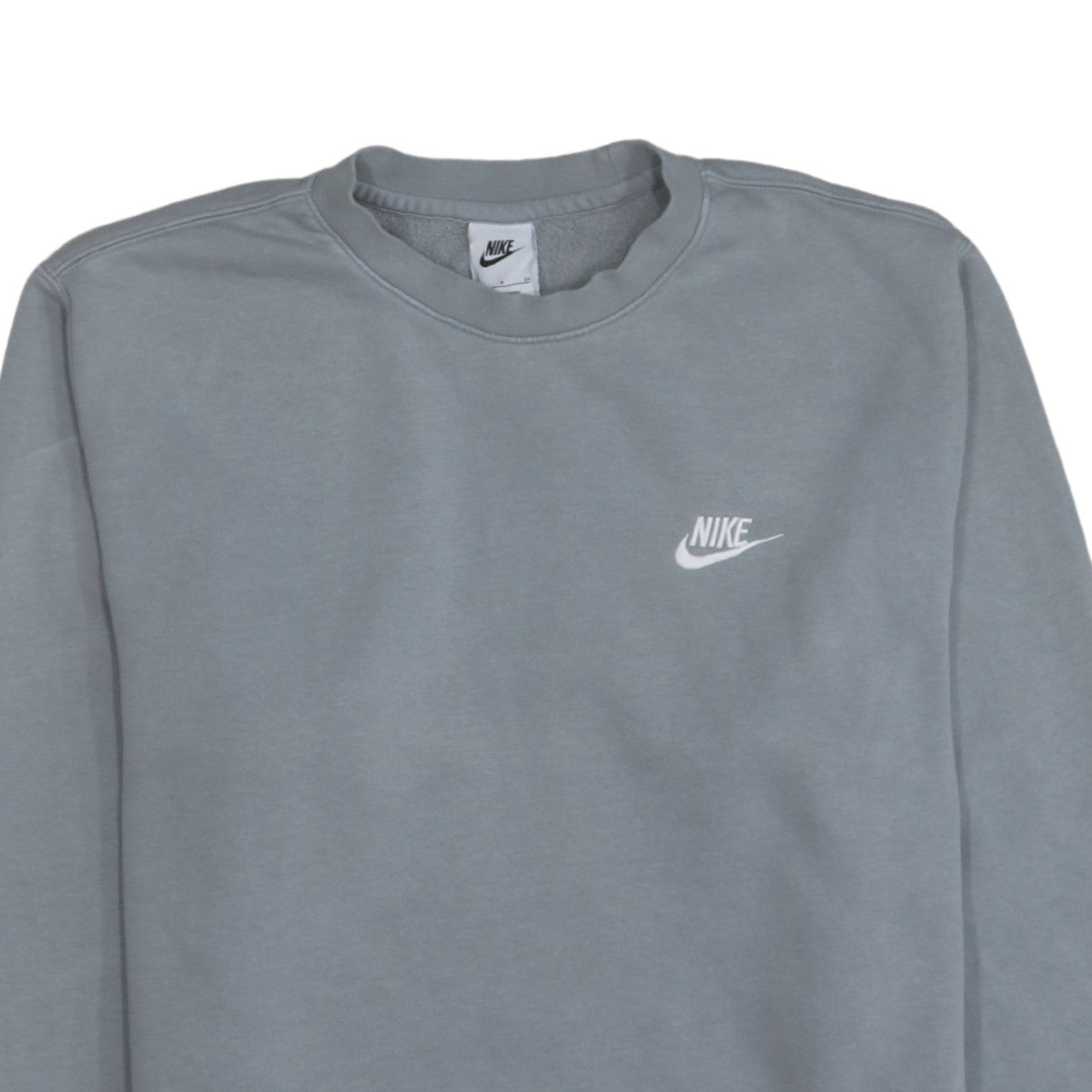 Nike Women’s Grey Small Pullover Sweatshirt Crew Neck Logo Cotton Blend