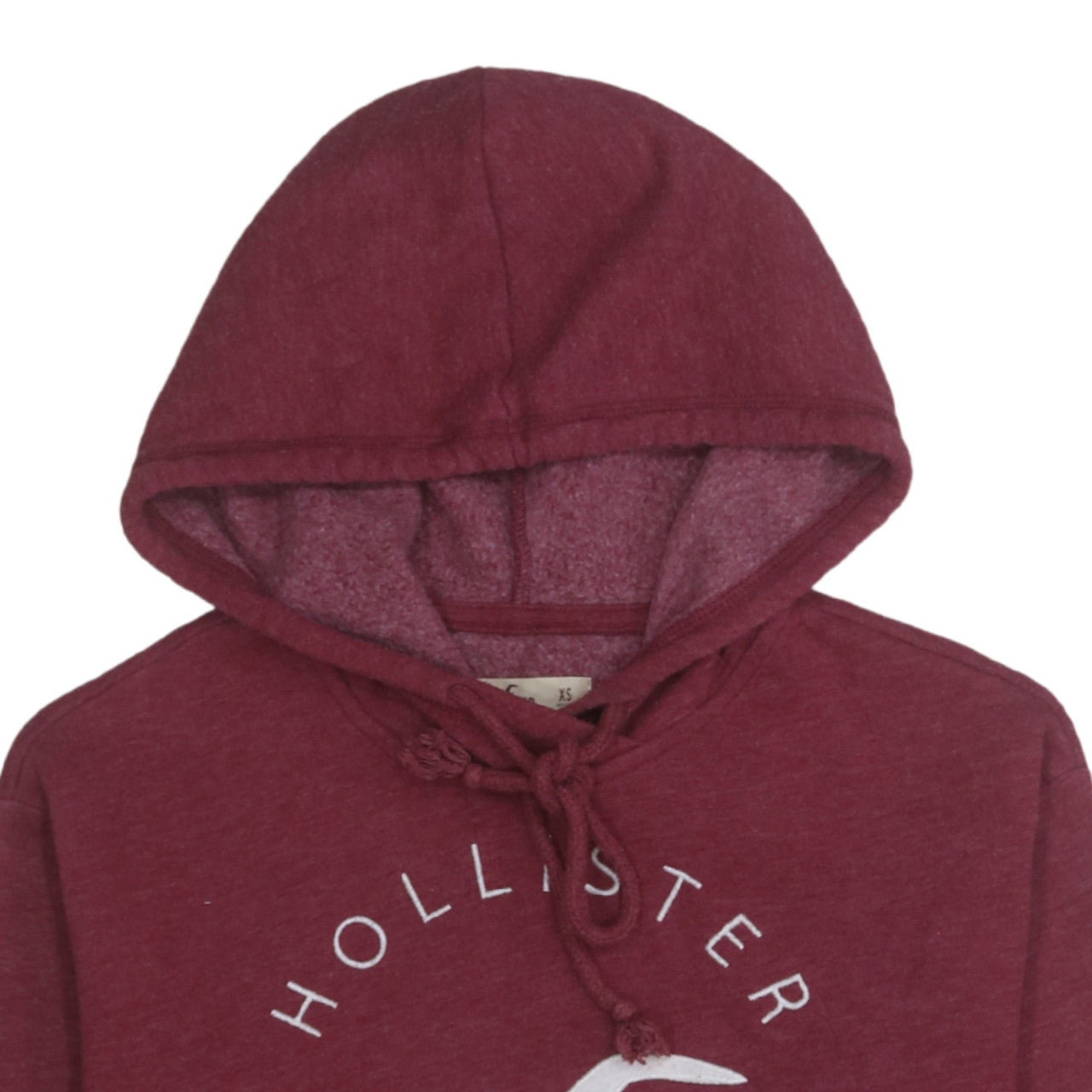 Hollister Womens Burgundy Pullover Hoodie XS Logo Print Casual