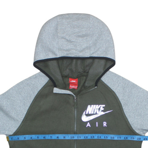 Nike Boys Olive & Grey Full Zip Hoodie Sweatshirt XL 13-15 Years Hooded