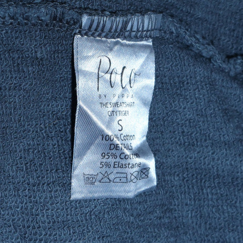 Poco by Pippa Men's Grey Graphic Print Sweatshirt Size S Cotton Crew Neck