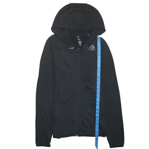 Adidas Womens Black Full Zip Hoodie XS Hooded Sweatshirt Casual