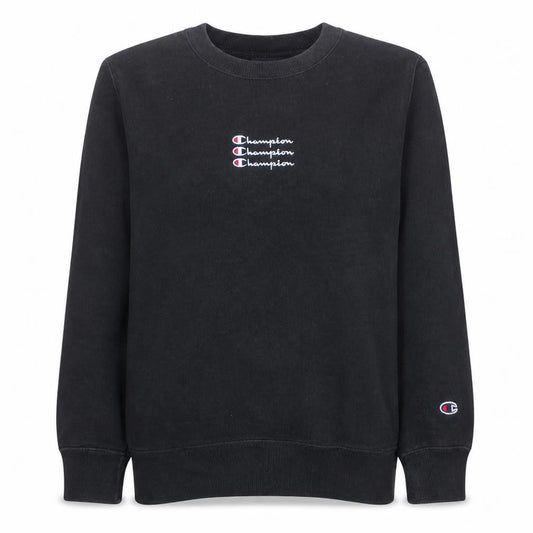 Champion Women's Black Small Pullover Sweatshirt with Logo Embroidery