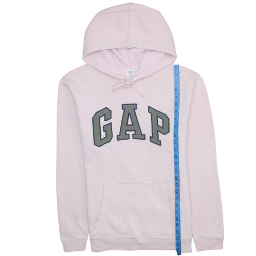 GAP Womens Pink Pullover Hoodie Medium Cotton Blend Logo Sweatshirt