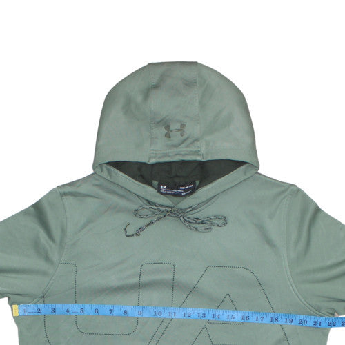 Under Armour Mens Green Pullover Hoodie Medium Loose Fit ColdGear