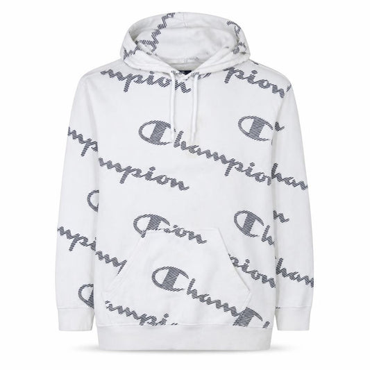 Champion Women's White Medium Pullover Hoodie with Logo Print