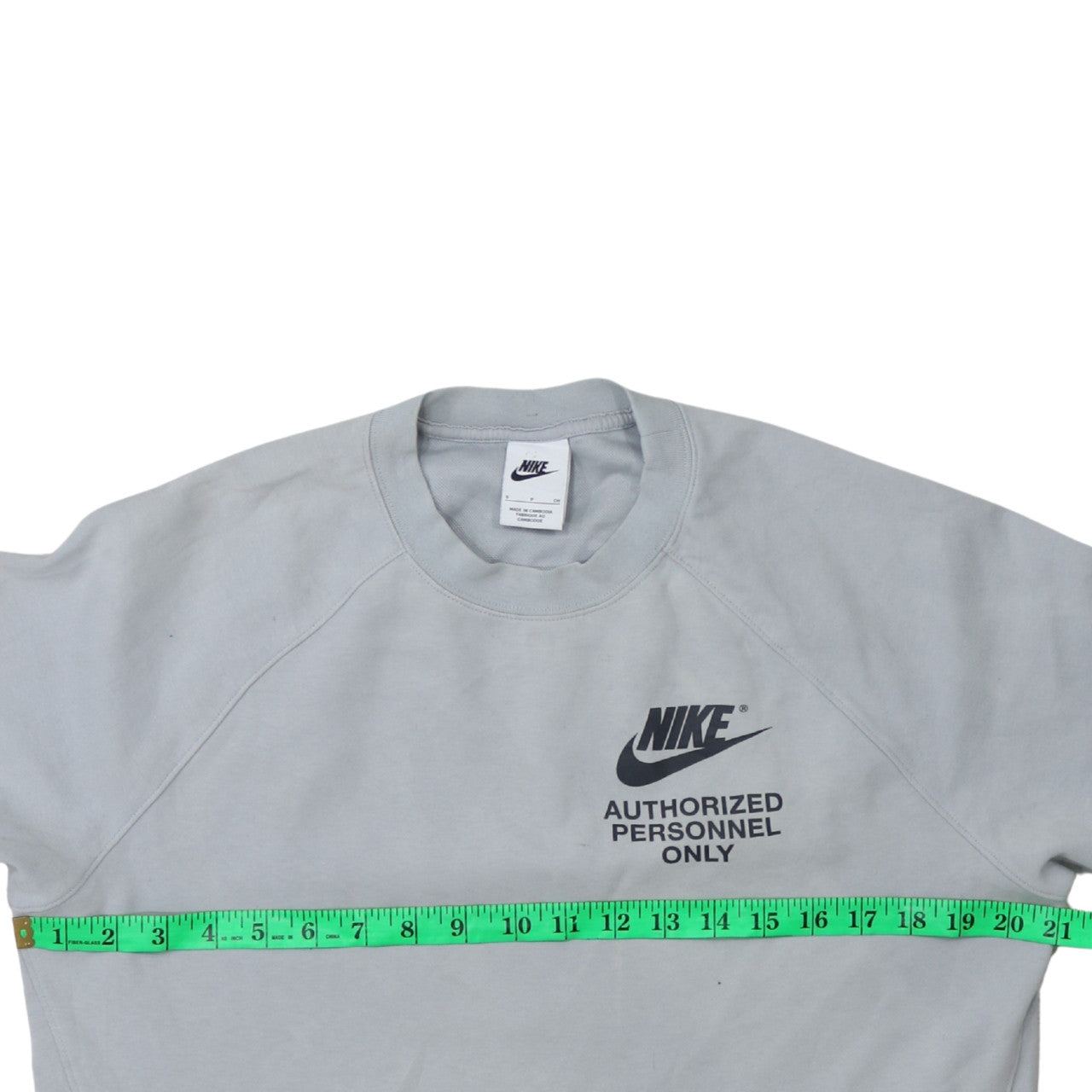 Nike Women's Grey 'Authorized Personnel Only' Logo Sweatshirt Size M