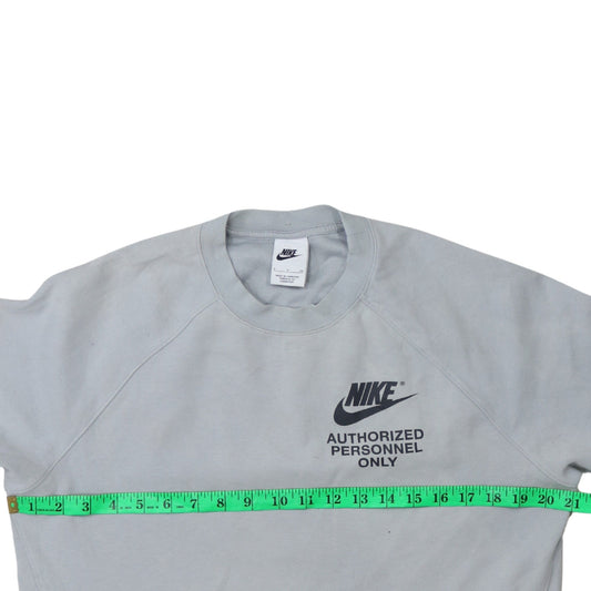 Nike Women's Grey 'Authorized Personnel Only' Logo Sweatshirt Size M