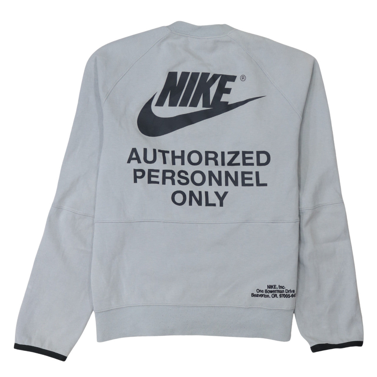 Nike Women's Grey 'Authorized Personnel Only' Logo Sweatshirt Size M