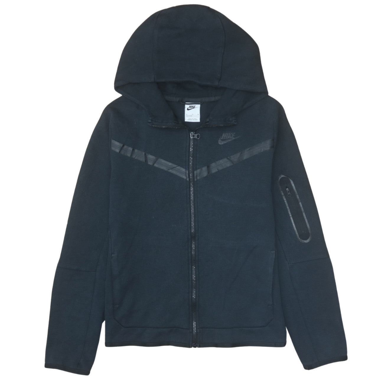 Nike Boys Black Full Zip Hoodie XL (158-170cm) Fleece Sweatshirt