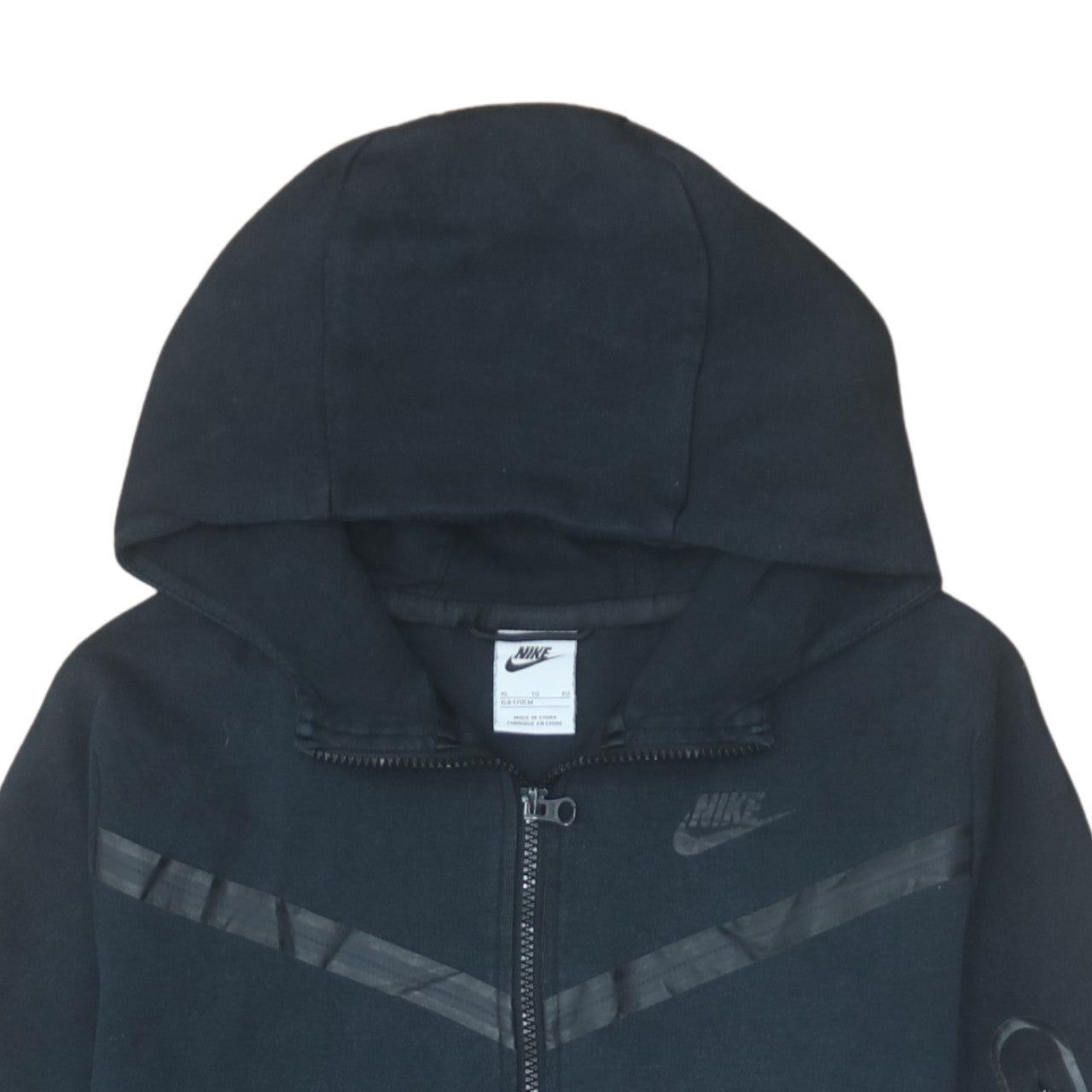 Nike Boys Black Full Zip Hoodie XL (158-170cm) Fleece Sweatshirt