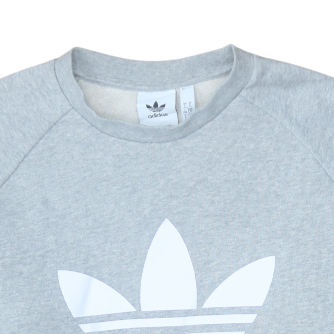 Adidas Mens Grey Large Pullover Crew Neck Logo Sweatshirt