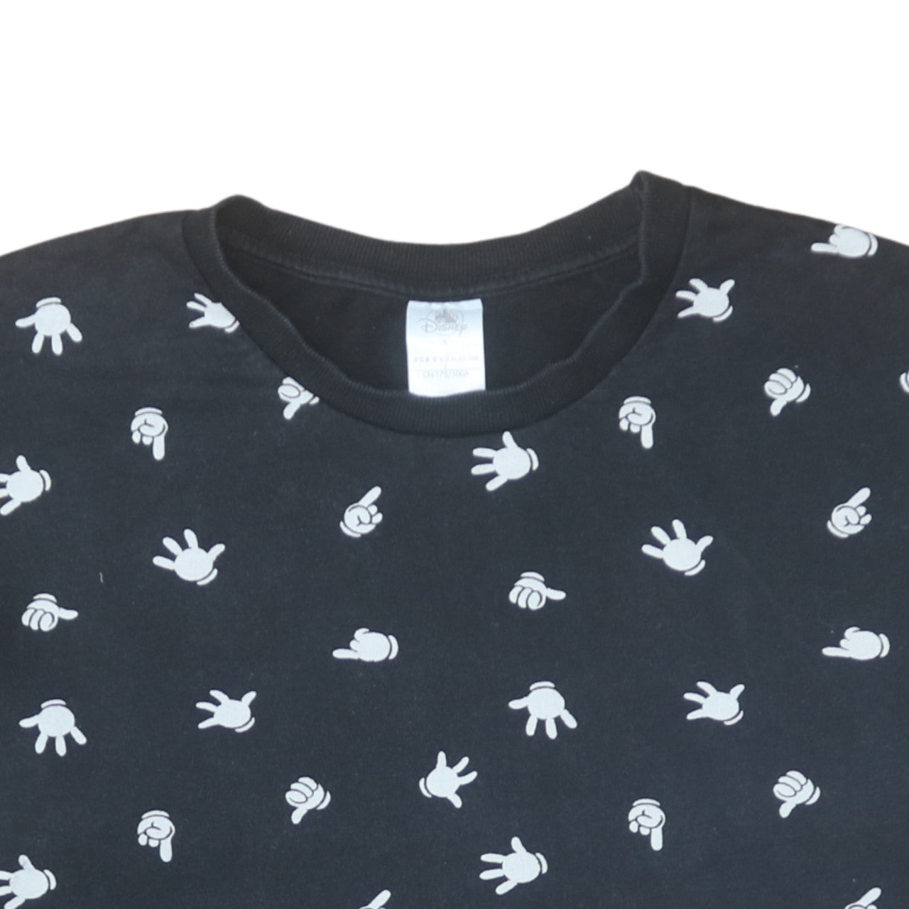 Disney Women Black Mickey Hands Crew Neck Sweatshirt Size 14