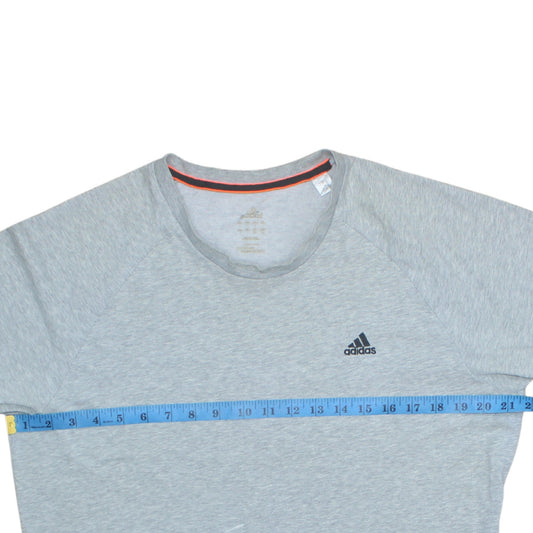 Adidas Men's Grey Crew Neck Short Sleeve Sports T-Shirt Medium