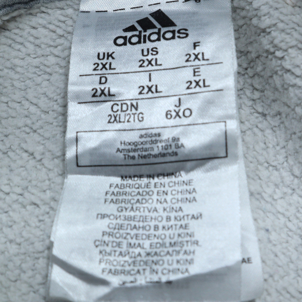 Adidas Mens Grey 2XL Pullover Hoodie Sweatshirt Logo Cotton Blend