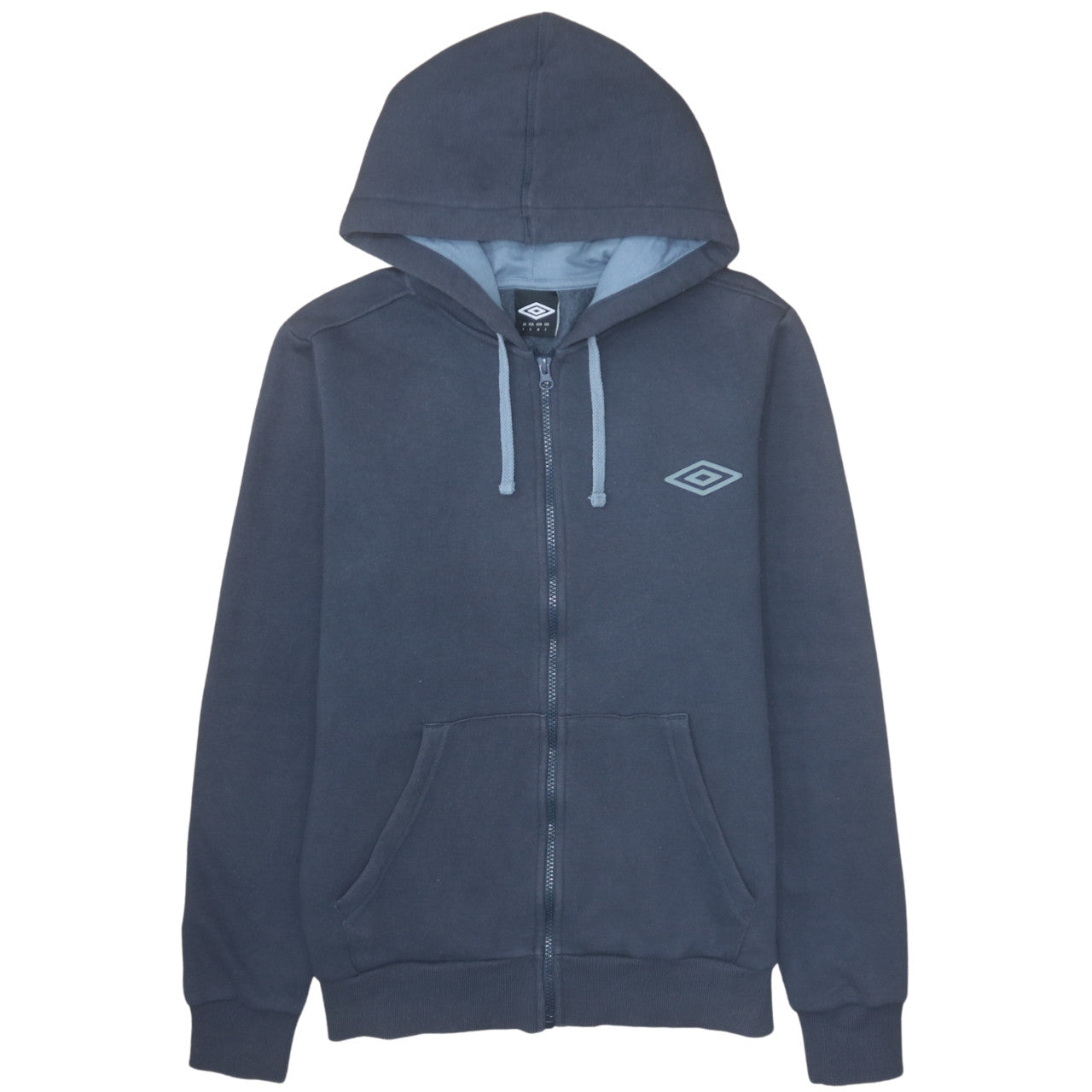 Umbro Men's Blue Full Zip Hoodie Size L Sportswear Hooded Sweatshirt