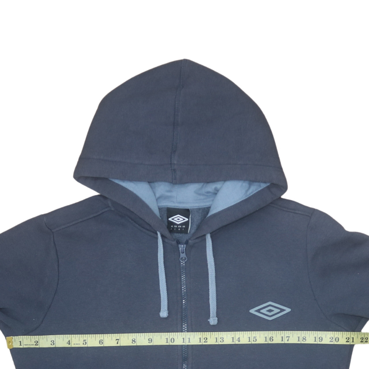 Umbro Men's Blue Full Zip Hoodie Size L Sportswear Hooded Sweatshirt
