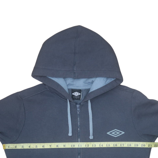 Umbro Men's Blue Full Zip Hoodie Size L Sportswear Hooded Sweatshirt