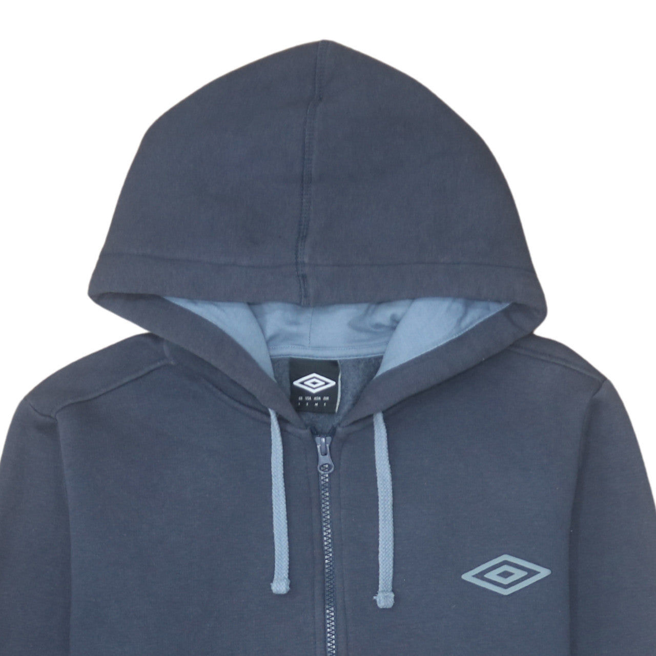 Umbro Men's Blue Full Zip Hoodie Size L Sportswear Hooded Sweatshirt