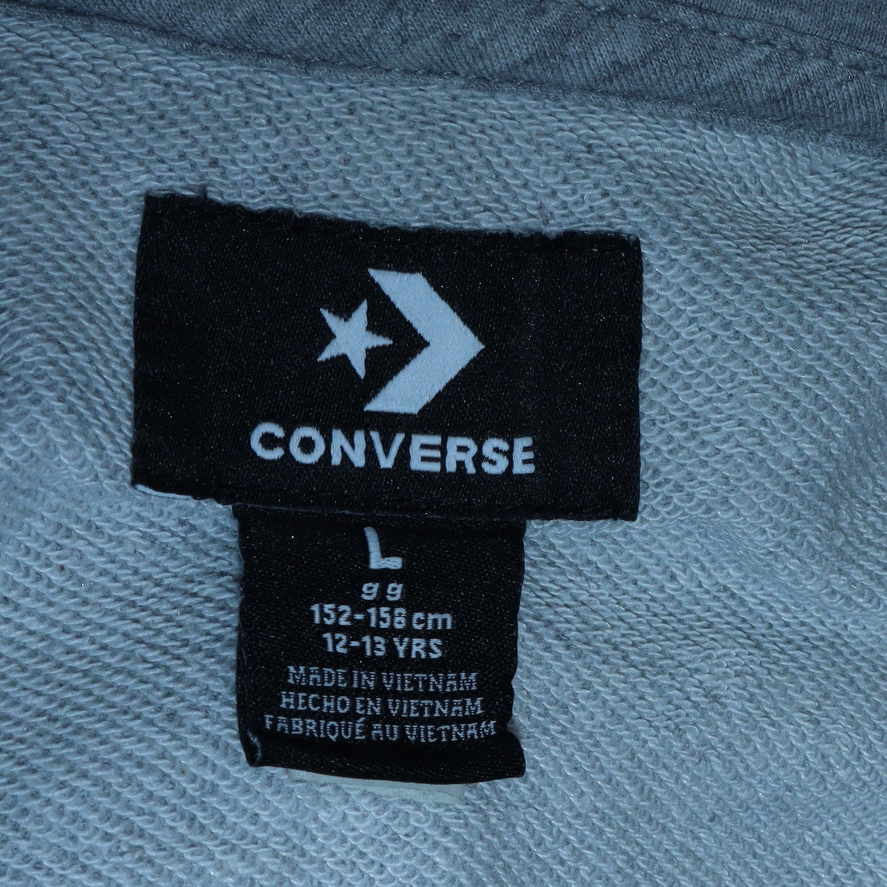 Converse Boys Grey Full Zip Logo Hoodie 12-13 Years
