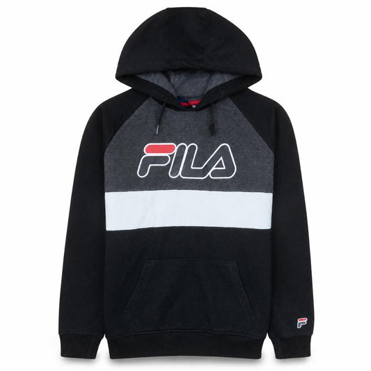 Fila Boys Black Colourblock Pullover Hoodie Size 14-15 Years