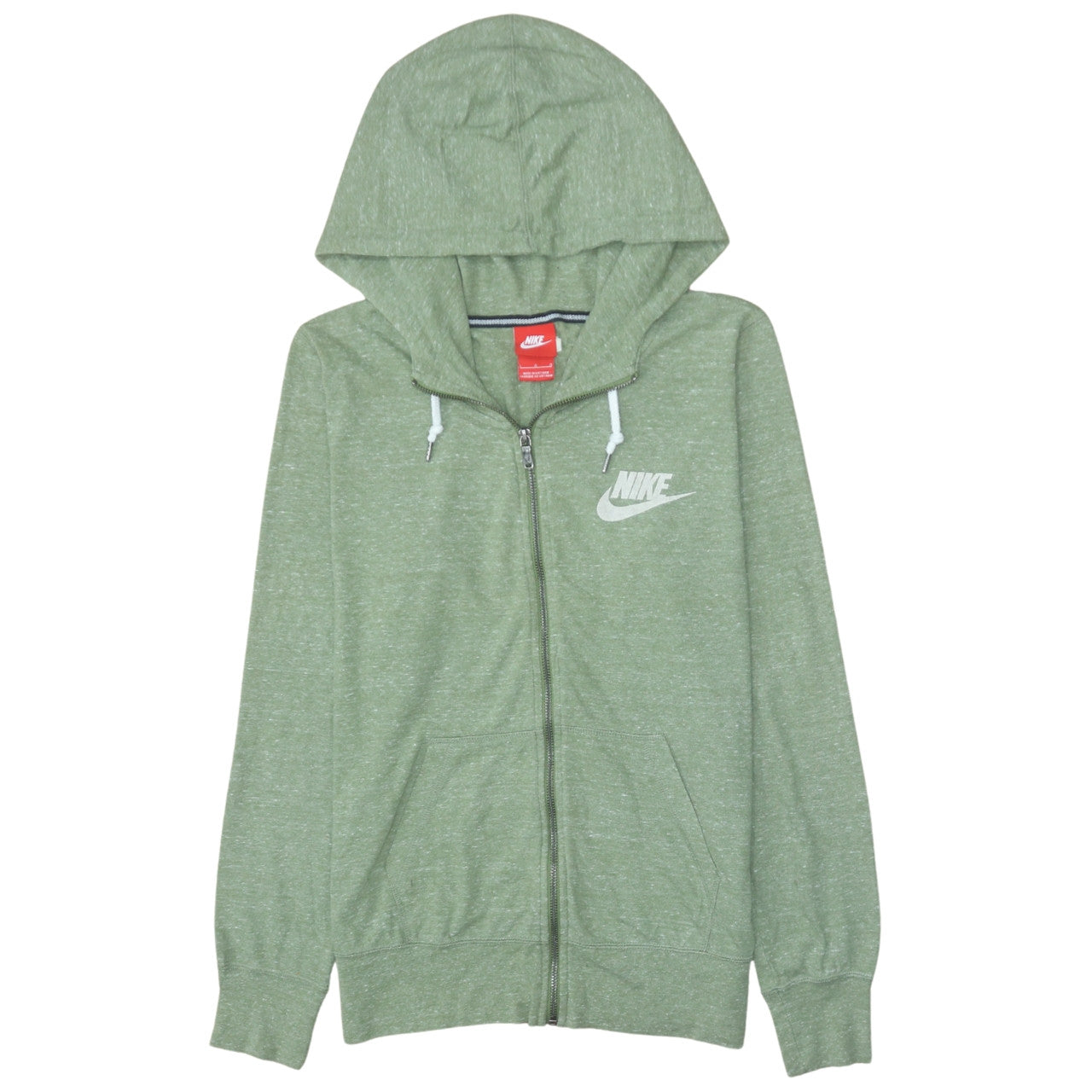 Nike Women’s Green Full Zip Hoodie Sweatshirt Size M Cotton Blend
