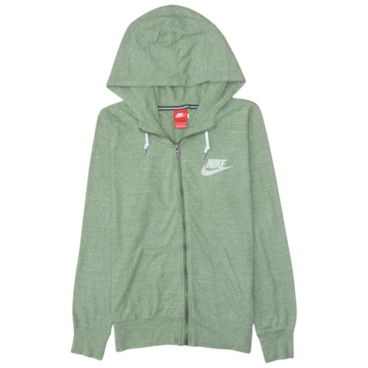 Nike Women’s Green Full Zip Hoodie Sweatshirt Size M Cotton Blend