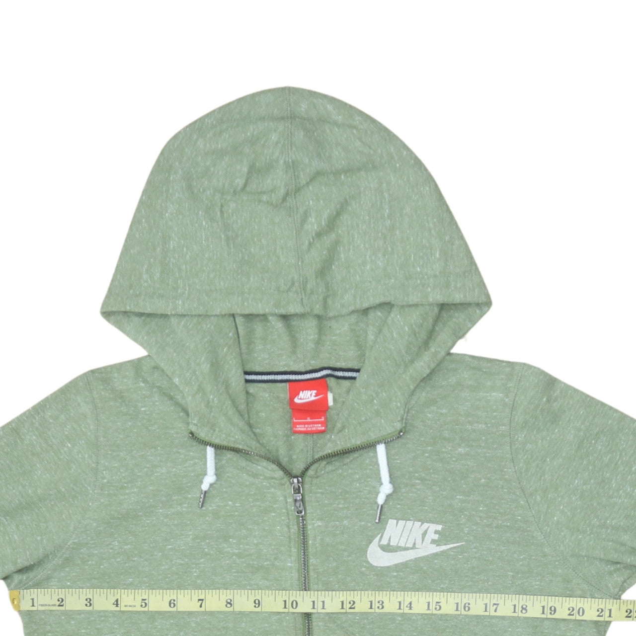 Nike Women’s Green Full Zip Hoodie Sweatshirt Size M Cotton Blend