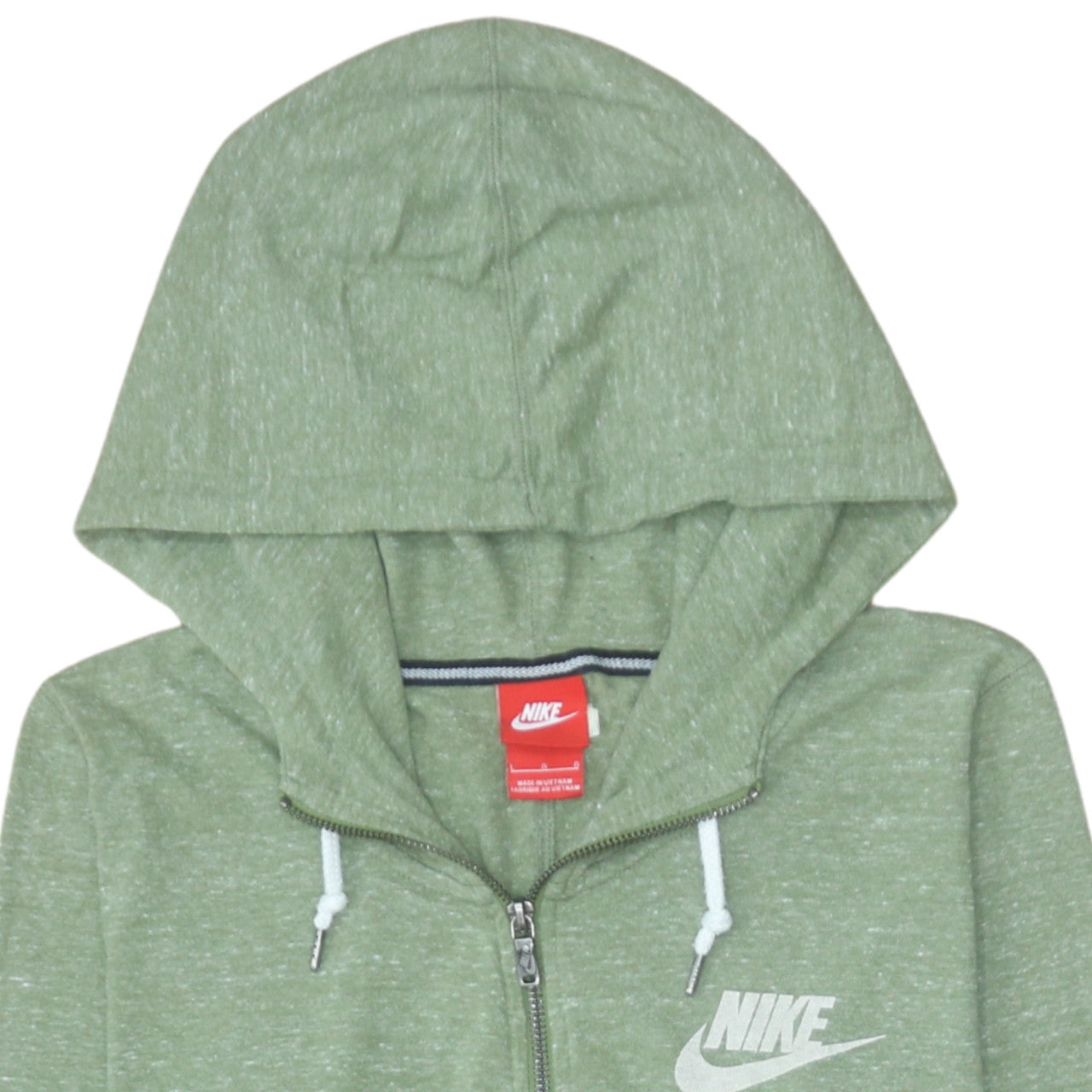 Nike Women’s Green Full Zip Hoodie Sweatshirt Size M Cotton Blend