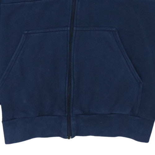 Adidas Boys Blue Full Zip Hoodie 13-14 Years Regular Fit Fleece Sweatshirt