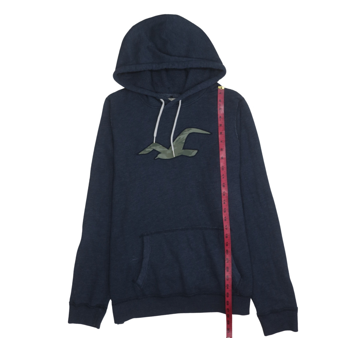 Hollister Men’s Blue Pullover Hoodie XL Fleece Logo Sweatshirt