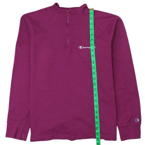 Champion Women's Purple 1/2 Zip Pullover Sweatshirt Size L