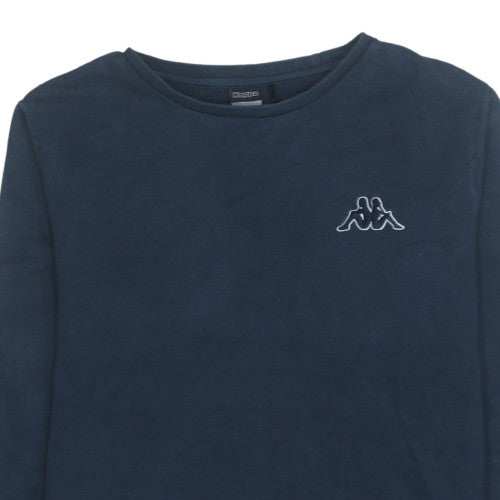 Kappa Mens Navy Blue Crew Neck Sweatshirt Large Cotton Blend