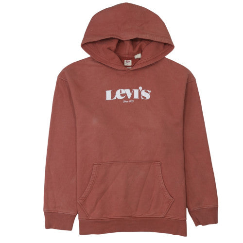 Levi's Men's Brown Relaxed Pullover Hoodie L Logo Graphic Fleece